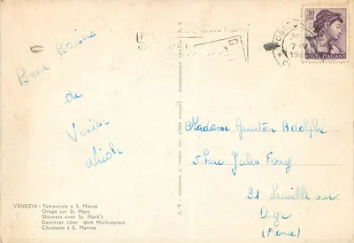 Wenecja - Plac św. Marka — burza — wydanie A.9 — Rewers