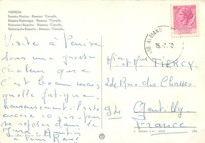 Wenecja - Regata historyczna Bissona 'Cavalli' - P. Marzari S.R.L. 636 — Rewers