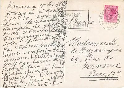 Wenecja — Widok panoramiczny — Graticine di Marchera — Rewers