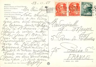 Wenecja — Panorama historyczna Wenecji — Wyd. ARDO, Wenecja — Rewers