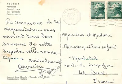 Wenecja — Ogólny widok z gondolą — Stab. Grafica Cesare Capella-Venezia nr 232 — Rewers