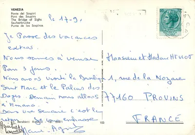 Wenecja — Most Szeptów — Wyd. Benedetti Roberto n°153 — Rewers
