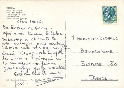 Wenecja — Most Szeptów — Wyd. Benedetti Roberto — Rewers
