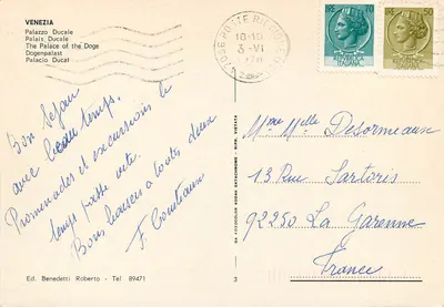 Wenecja - Pałac Dogów — Wyd. Benedetti Roberto, nr 3 — Rewers