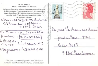 Place Saint-Marc w Wenecji — deszczowa noc — wydawca nieznany — Rewers