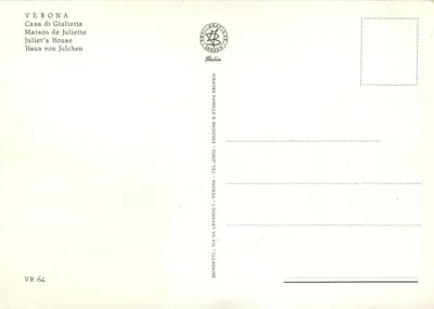 Verona — Dom Julii — Arti Grafiche Verona — Rewers
