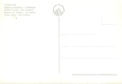 Verona - Casa de Julieta - O balcão - Gianini Ferrarini — Verso
