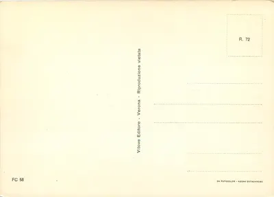 Verona Antica — widok panoramiczny — Vitove Editore, seria R. 72 — Rewers
