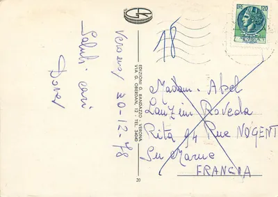 Verona — Souvenir Verona — Wydawnictwo G. Randazzo — Rewers