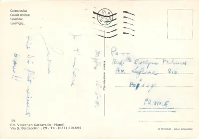 Lava fluindo — Ed. Vincenzo Carcavallo - Napoli, n°198 — Verso