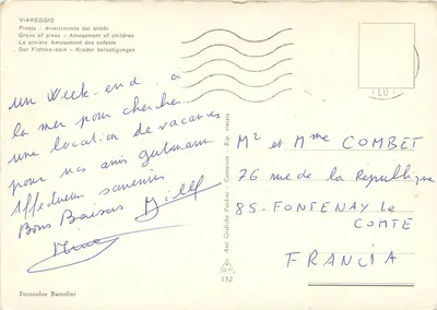 Pineta - divertimento dos bebês — Viareggio — Artri Grafiche Pardini, n°132 — Verso