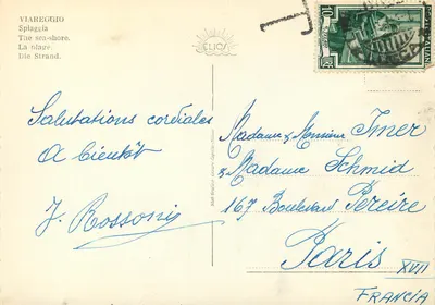 Praia — Viareggio — Editor Elio, Milão — Verso