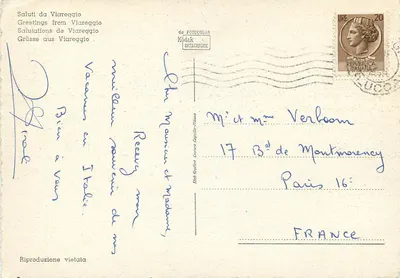 Viareggio — Viali Lungomare, Vasca Luminosa, Molo — Stabilimento Fotografico Cesare Capitello-Milano — Verso