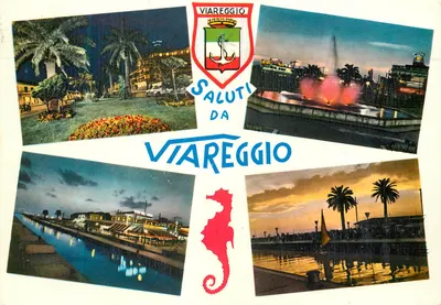 Viareggio — vista noturna e pôr do sol — editor DA FOTOCOLOR KODAK EKTACHROME, n° 70/1