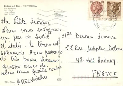 A praia - Ventimiglia - Ediz. Toso — Verso