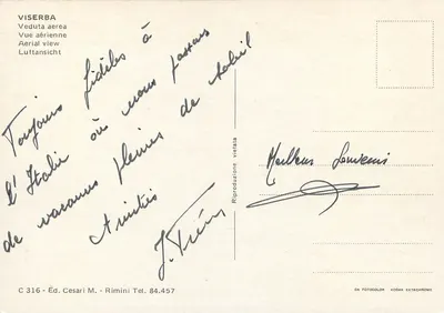 Viserba — widok z powietrza — Éd. Cesari M. - Rimini, n° C 316 — Rewers