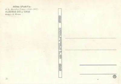 Rzym zaginiony — Hotel Orso — Wydawca OTTO, n°31 — Rewers