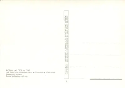 Roma no '600 e '700 — Paisagem romana — Editor Ugo Bozzi, n°7 — Verso
