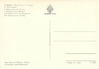 Nocze Wszystkich Świętych — D. Ghirlandaio — Bazylika S. Trinita — Wydawnictwo Nova LVX — Rewers