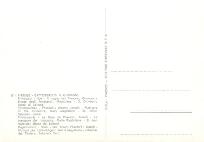 Battistero di S. Giovanni — Sceny biblijne — Scala — Wydawnictwo Florencja — Rewers