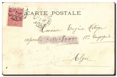 Bilhete postal antigo Fantasia Folclore Os treze dias de um Tringliot — Verso