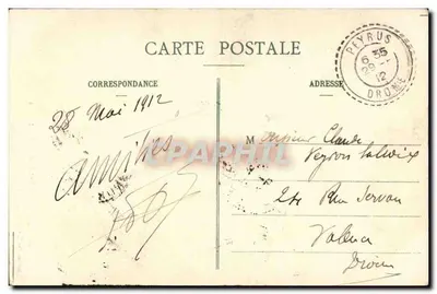 Peyrus (Drôme) — Katedra — Wydawnictwo Wdowy É. Chapon, Châlons — Rewers
