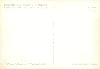 Reiter — 1953 — Marino Marini, Éditions Del Milione, N. 333 — Rückseite