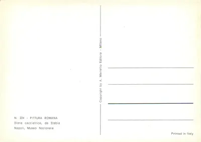 Diana łowczyni — malowidło rzymskie — wydawca A. Martiello, Mediolan — Rewers