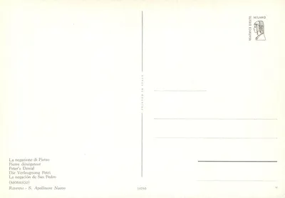 A negação de Pedro — Mosaico de Ravena — Editora Beatrice Deste, n° 10795 — Verso
