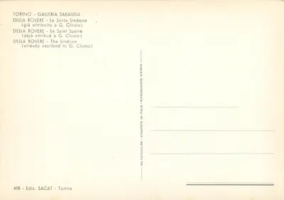 La Santa Sindone — atribuida a G. Clovio — Della Rovere, Turín — Reverso