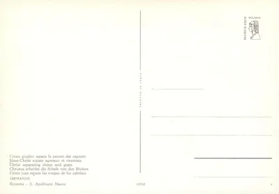 Chrystus oddzielający owce od baranów — Rzym, S. Apollinaire Nuovo — Wydawca Beatrice D'este, nr 10792 — Rewers