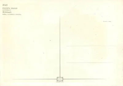 Profeta Isaías — detalhe da capela Sistina — editor Librario Milan — Verso