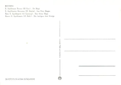 The Three Wise Kings — S. Apollinaire New (6th Century) — Publisher P. Marzari & Cie, Schio — Back