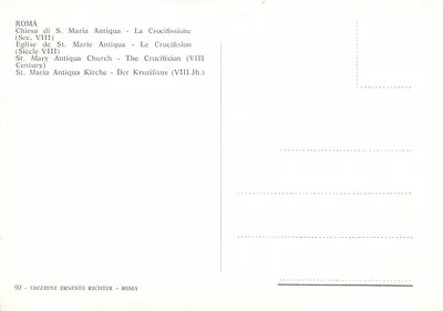 Krucyfikcja — Kościół Świętej Maryi Antyki — Wydawnictwo Ernesto Richter nr 90 — Rewers