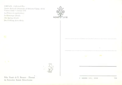 La Primavera — szczegół — Ediz. Giusti di S. Becocci, nr 244 — Rewers