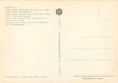 Paestum — Scena erotyczna z grobu nurkowca — Ediz. Matonti — Rewers