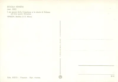 Adam i Ewa — scena Stworzenia — wydawca P. Marzari S.r.l. - Schio, n° 393 — Rewers