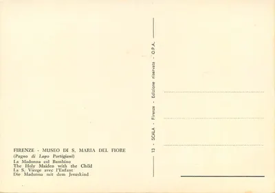 Madonna col Bambino — Rzeźba Lapo Portigiani — Wydawnictwo Scala, nr 13 — Rewers
