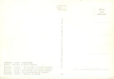 Florenca, Miasto Cudów — Portret Dantego Alighieriego — Wydawnictwo Gino Innocenti & Synowie — Rewers