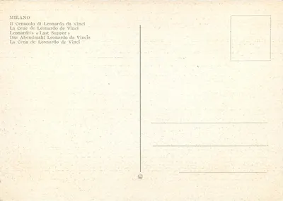 Obiad Ostatniej Wieczerzy — Leonardo da Vinci — Milano — Rewers