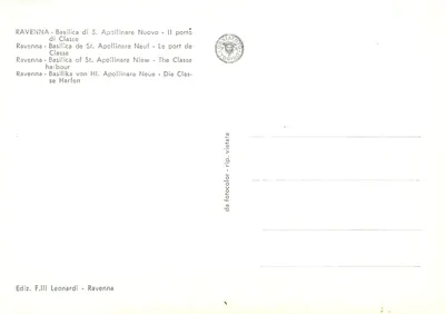 Porto de Classe — Basílica de São Apolínario — Ed. F.lli Leonardi, Ravena — Verso