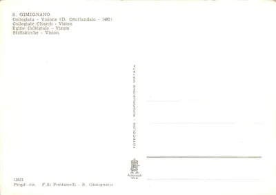 S. Gimignano — Widok Collegiata — F.lli Fontanelli, nr 12531 — Rewers