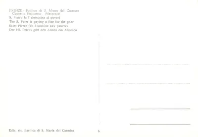 S. Pietro fa l'elemosina ai poveri — Bazylika S. Maria del Carmine, Kaplica Brancacci — Masaccio — Rewers