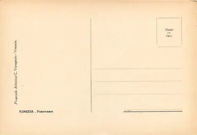 Widok Wenecji — Campanile i gondole — Proprietà Artistica C. Varagnolo, Wenecja — Rewers