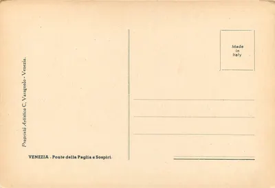 Wenecja — Most della Paglia e Sospiri — Proprietà Artistica C. Varagnolo - Venezie — Rewers