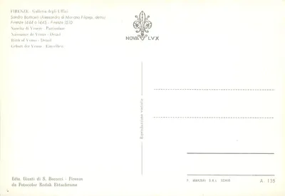 Urodzenie Wenus — szczegół — Edizioni Giusti di S. Becocci, seria A.135 — Rewers