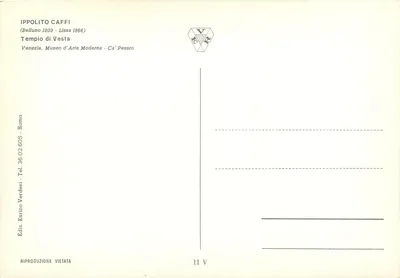 Tempio di Vesta — Rzym — Wydawca Enrico Verdesi, n° 11 V — Rewers