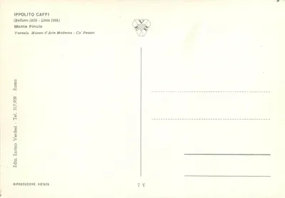 Vista do Monte Pincio em Roma — Ippolito Caffi — Editor Enrico Verdesi, n°7 V — Verso