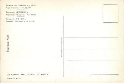 Palio di Siena — Zawody jeździeckie — Wydanie A.U. — Rewers