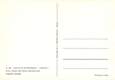 Pala della Maestà di Duccio di Buoninsegna — Siena — Verlag Martello, Nr. 347 — Rückseite